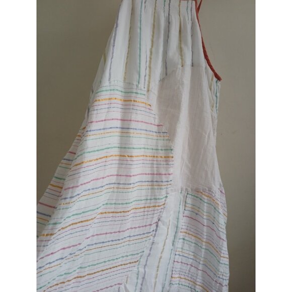 Anthropologie Akemi Kin Womens S Maxi Halter Rainbow Patchwork Stripe Dress Boho - Picture 3 of 9
